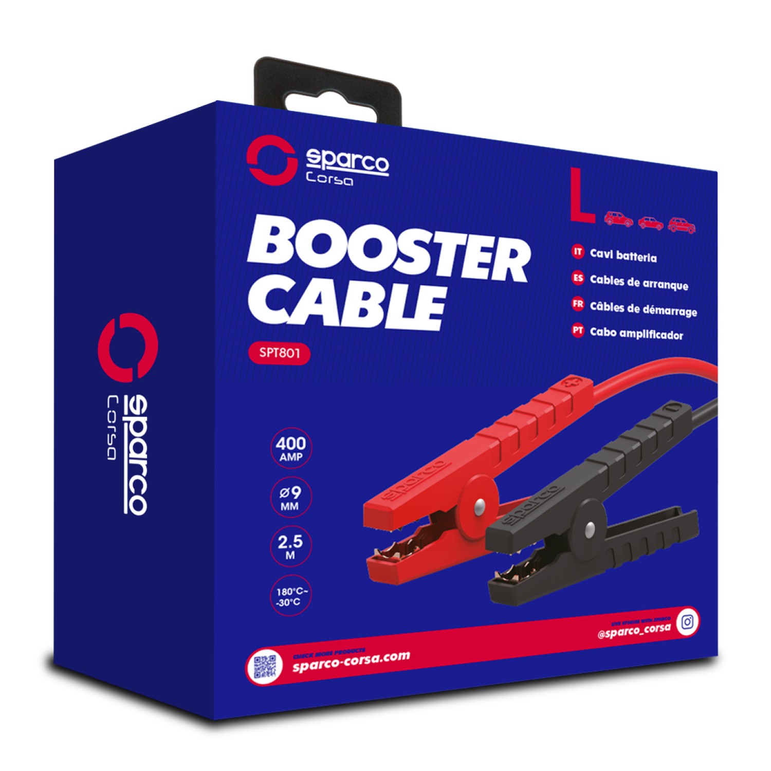  Jump Start - Booster Cables 400A 2.5m 1pc Sparco
