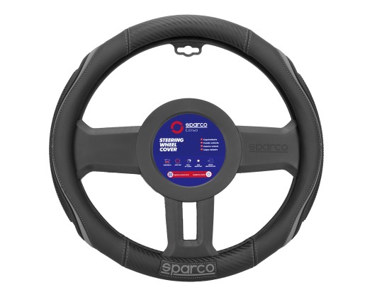 Steering Wheel Cover PVC black-grey 1 pieces Sparco 