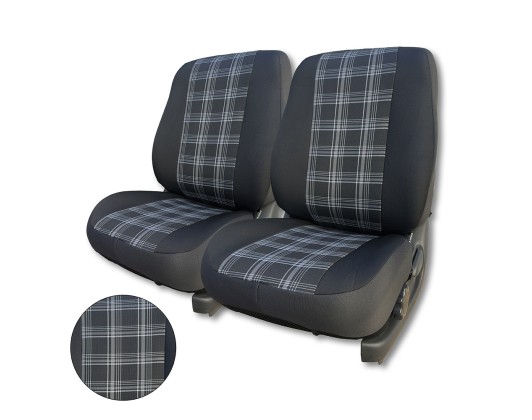 Universal Front Half Seat Covers Black-Grey No.12 – 2 Pieces