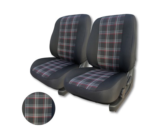 Universal Front Half Seat Covers Black-Red No.11– 2 Pieces
