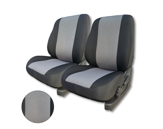 Universal Front Half Seat Covers Black-Grey  with blue No.5– 6 Pieces
