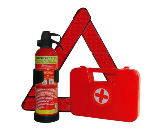 Car Safety Kit A (0.75L Fire Extinguisher - Triangle - First Aid Kit) – Pole Position