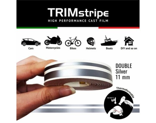 Trim Stripe Car Adhesive Strips, 2 Strands, Silver 1pcs Quattroerre