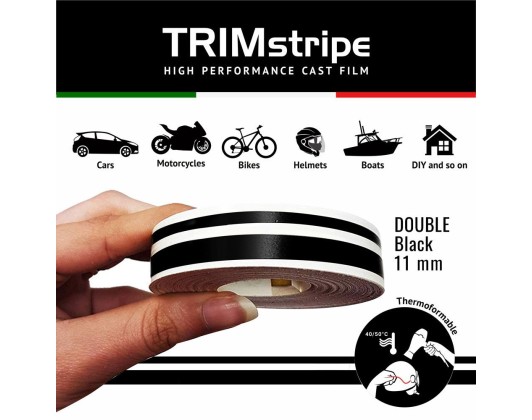Trim Stripe Car Adhesive Strips, 2 Strands, Black 1pcs Quattroerre