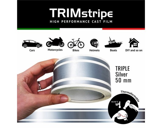 Trim Stripe Car Adhesive Strips, 3 Strands, Silver 1pcs Quattroerre