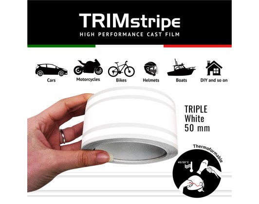 Trim Stripe Car Adhesive Strips, 3 Strands, White 1pcs Quattroerre
