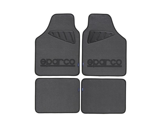 Μοκέτα Γκρι με Μαύρο logo 4τμχ Sparco