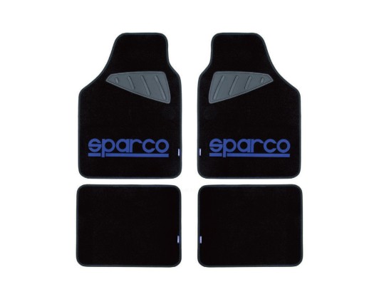 Μοκέτα Μαύρη με Μπλε logo 4τμχ Sparco