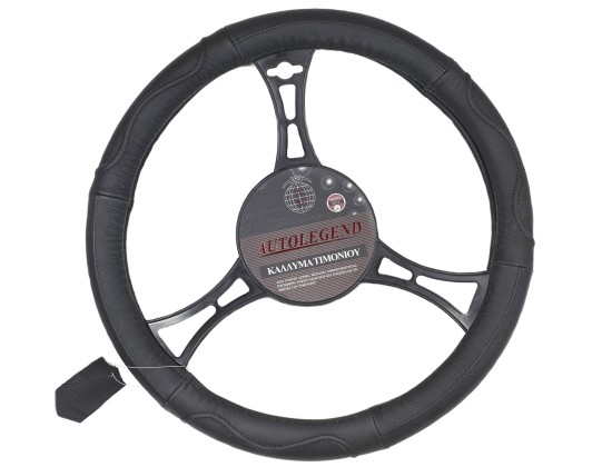 Κάλυμμα Τιμονιού Δερμάτινο XLarge (41cm) μαύρο 1τμχ Autolegend