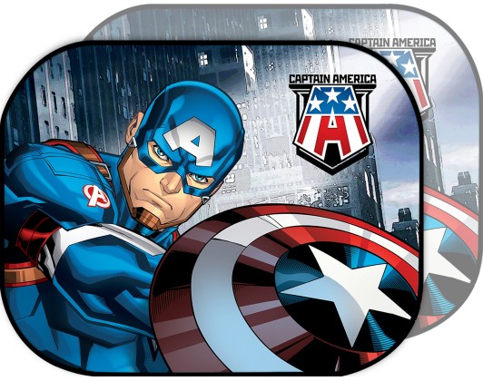 Car sun visor with suction cup 44x35cm Captain America 2pcs Colzani