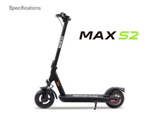 MAXS2BK electric scooter 350W 7.8Ah black Sparco