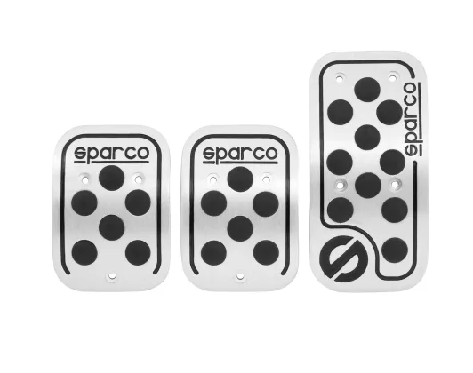 Πεταλιέρα αλουμίνιο με μαύρο λάστιχο Sparco