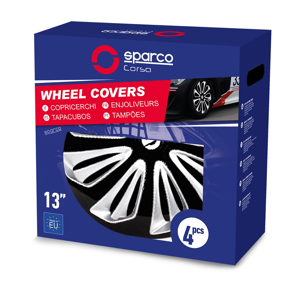 Wheel covers Sicilia 14 black-silver 4pcs Sparco
