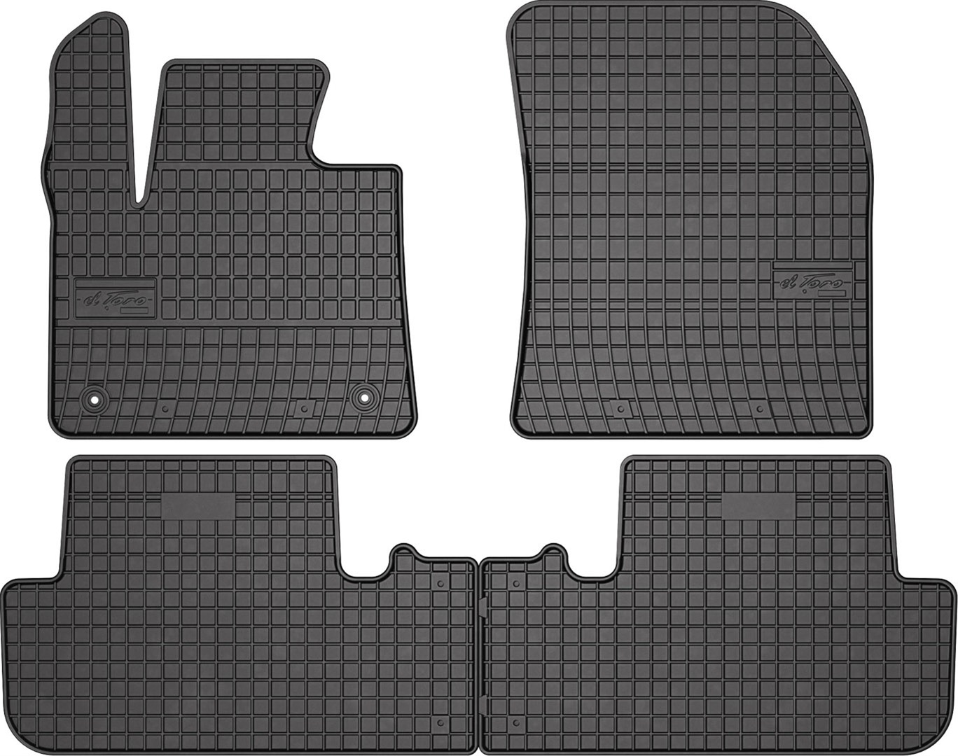 Rubber car mats for DS7 2017->  4pcs Frogum