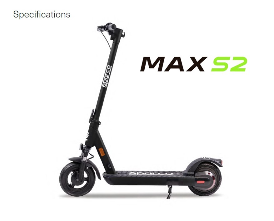 MAXS2BK electric scooter 350W 7.8Ah black Sparco
