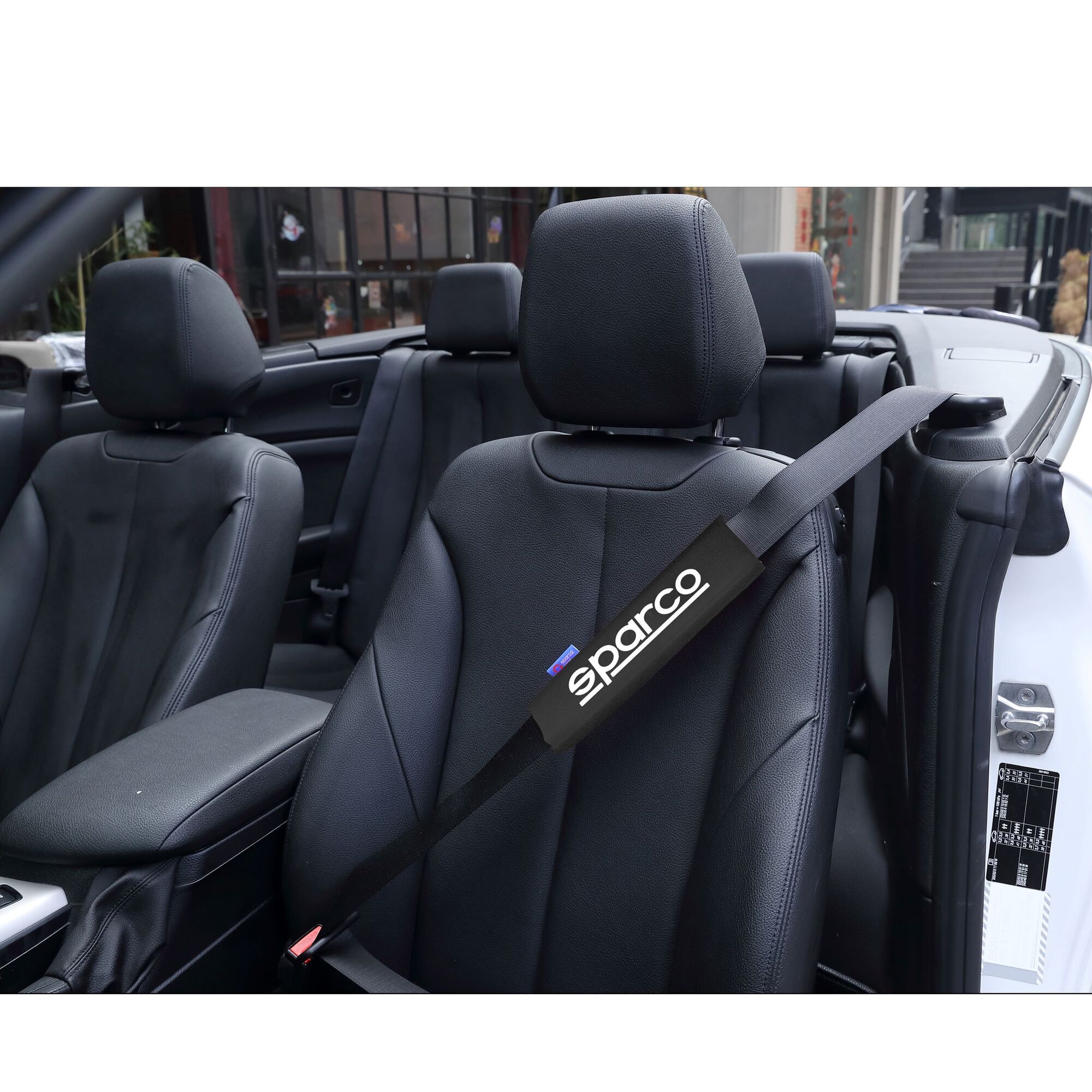 Seat belt pads 2pcs black Sparco
