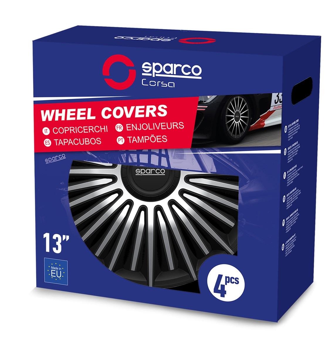 Wheel covers Treviso 14 black-silver 4pcs Sparco