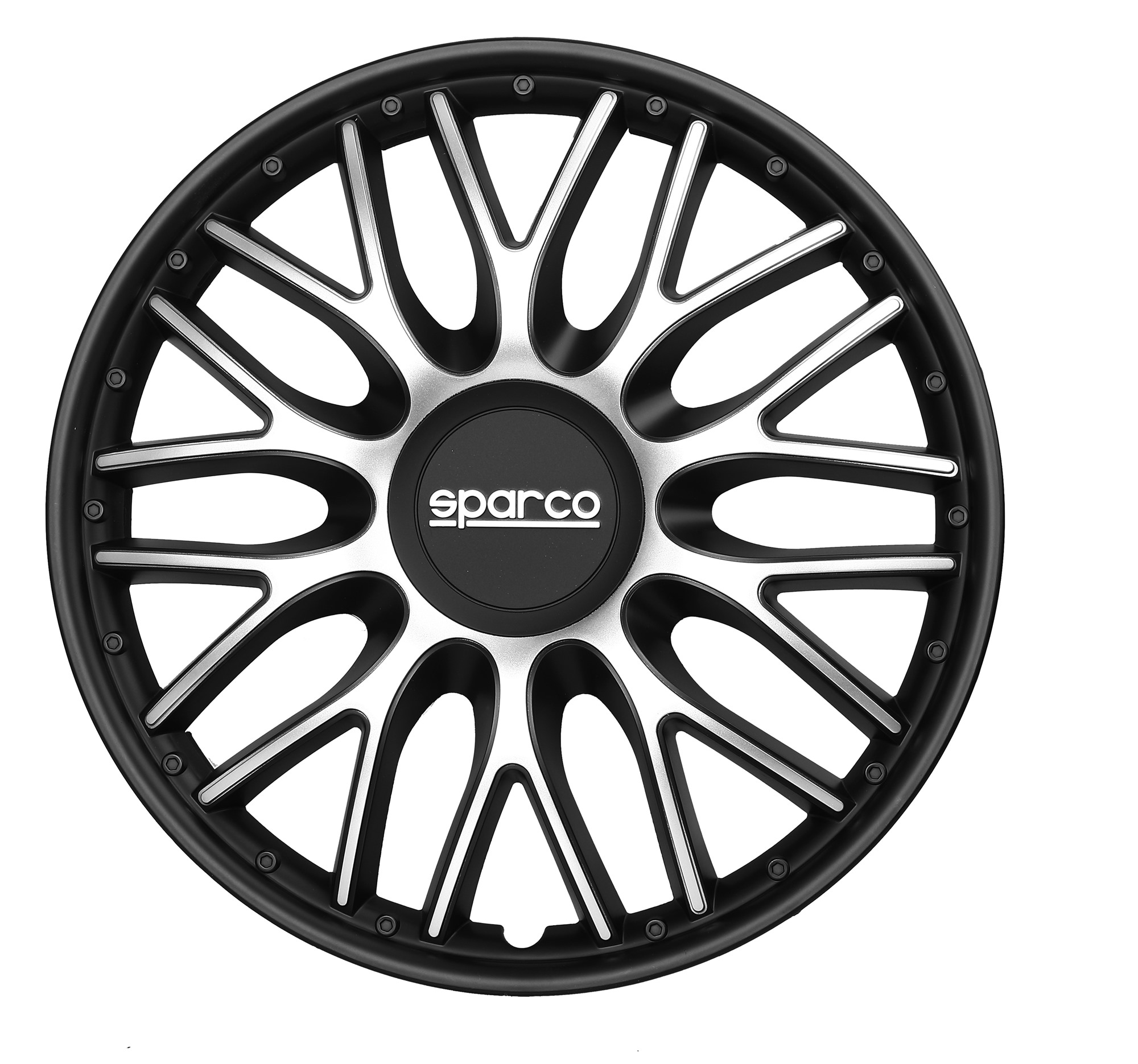 Wheel covers Roma silver-black 4pcs Sparco