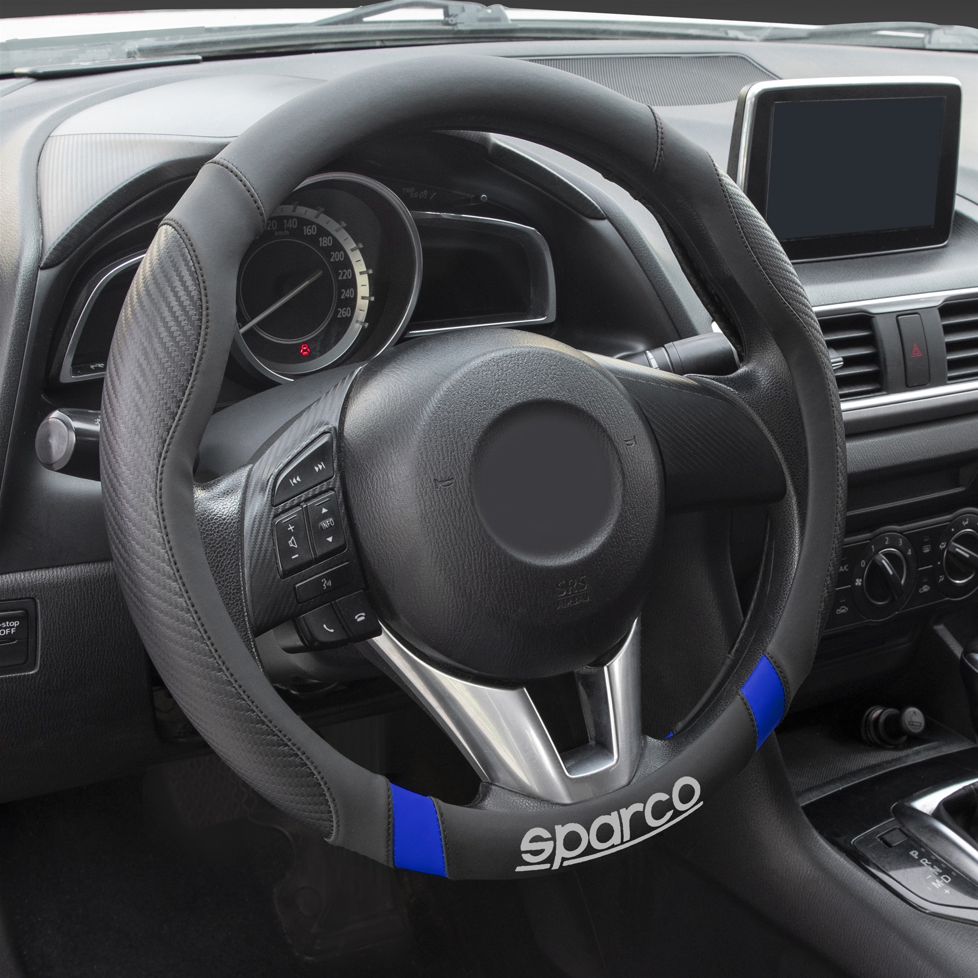 Synthetic Steering Wheel Cover blue 1pc Sparco