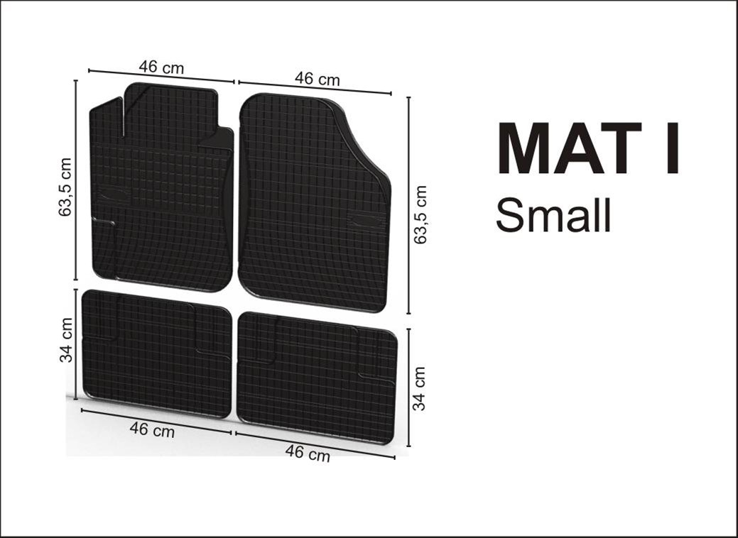 Rubber car mats for universal Matte I Black 4pcs Frogum