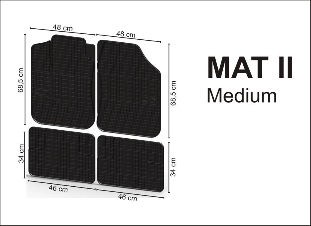 Rubber car mats universal Matte II Black 4pcs Frogum