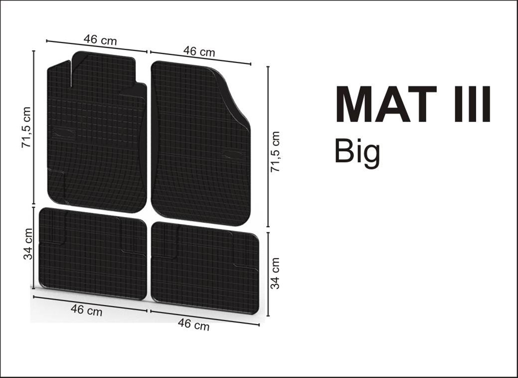Πατάκια Λάστιχο Διεθνή Mat III Black 4τμχ Frogum