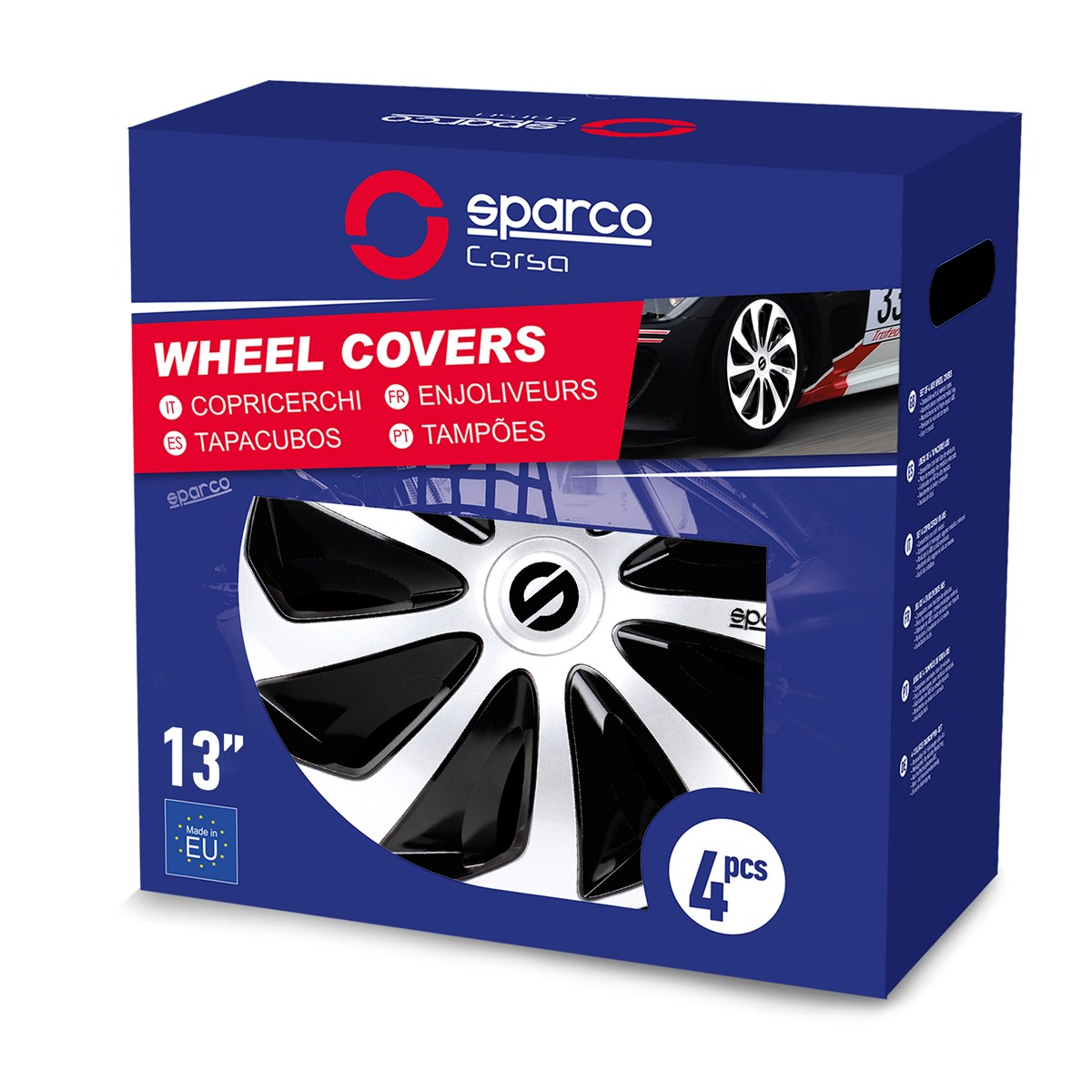 Wheel covers Sicilia 14 silver-black 4pcs Sparco
